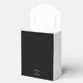 Whimsical wit op zwart bloeiende bruiloft bedankdoosjes (Geopend)