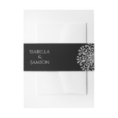 Whimsical wit op zwart bloeiende bruiloft uitnodigingen wikkel (Voorkant Voorbeeld)