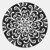 Whimsical Wit op zwarte bloeiende Sticker (Voorkant)