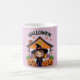 Whimsical Witch Art voor Spooky Celebrations Koffiemok