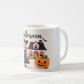 Whimsical Witch Art voor Spooky Celebrations Koffiemok (Voorkant rechts)