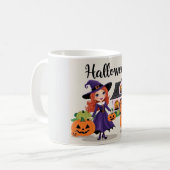 Whimsical Witch Art voor Spooky Celebrations Koffiemok (Voorkant links)