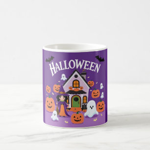 Whimsical Witch Art voor Spooky Celebrations Koffiemok