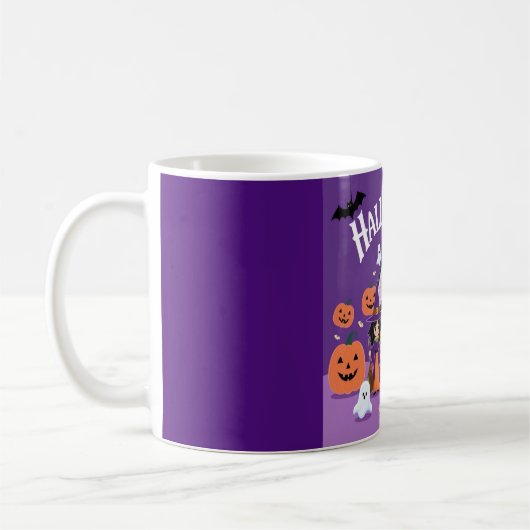 Whimsical Witch Art voor Spooky Celebrations Koffiemok (Links)