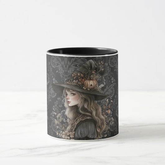 Whimsical Witch beroemd gemaakt door Black Damask Mok (Midden)