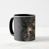 Whimsical Witch beroemd gemaakt door Black Damask Mok (Voorkant links)