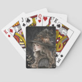 Whimsical Witch beroemd gemaakt door Black Damask Pokerkaarten (Achterkant)