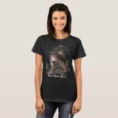 Whimsical Witch beroemd gemaakt door Black Damask T-shirt (Voorkant volledig)