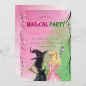Whimsical Witch Birthday Party Kaart (Voorkant / Achterkant)