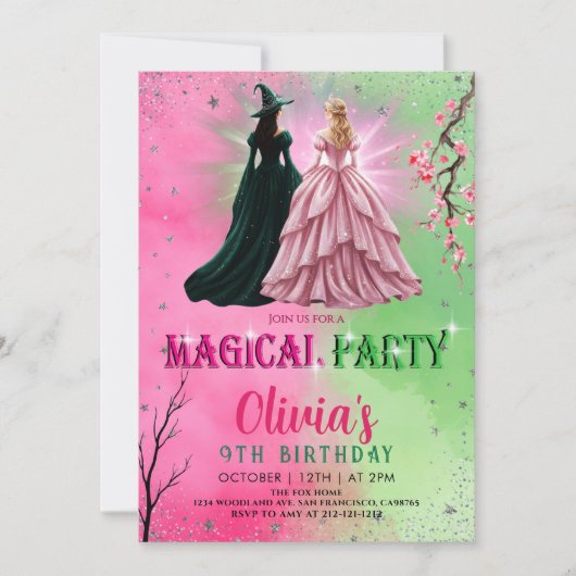 Whimsical Witch Birthday Party Kaart (Voorkant)