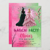 Whimsical Witch Birthday Party Kaart (Voorkant / Achterkant)