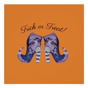 Whimsical Witch Boots Halloween Perfect Poster