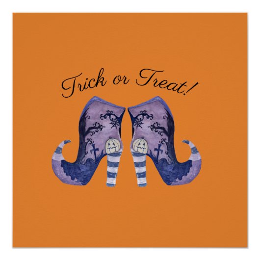 Whimsical Witch Boots Halloween Perfect Poster (Voorkant)