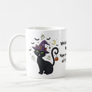 Whimsical Witch Cat Mok cadeau voor Halloween