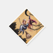 Whimsical Witch Flying Broom Girl Verjaardagsfeest Servet (Hoek)