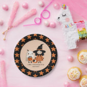 Whimsical Witch & Ghost Halloween Verjaardagsfeest Papieren Bordje (Feest)