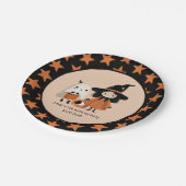 Whimsical Witch & Ghost Halloween Verjaardagsfeest Papieren Bordje (Gekanteld)