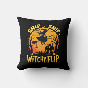 Whimsical Witch Halloween Design - Snip Snip Flip Kussen