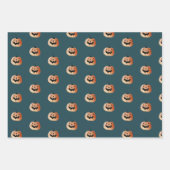 Whimsical Witch & Jack-o-Lanterns Halloween Patroo Inpakpapier Vel (Voorkant 3)