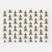 Whimsical Witch & Jack-o-Lanterns Halloween Patroo Inpakpapier Vel (Voorkant)