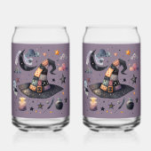 Whimsical Witch Pet en hemelse magie Blikvorm Glas (Voorkant)