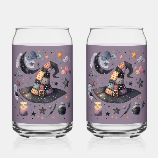 Whimsical Witch Pet en hemelse magie Blikvorm Glas (Achterkant)