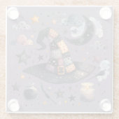 Whimsical Witch Pet en hemelse magie Glazen Onderzetter (Achterkant)