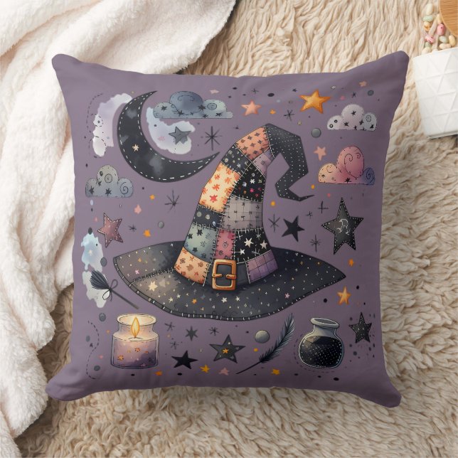 Whimsical Witch Pet en hemelse magie Kussen (Deken)