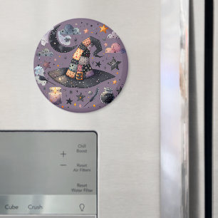 Whimsical Witch Pet en hemelse magie Magneet