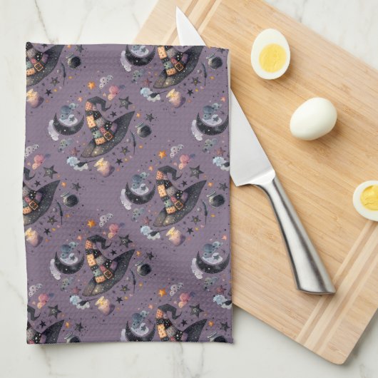 Whimsical Witch Pet en hemelse magie Theedoek (Quarter Fold)