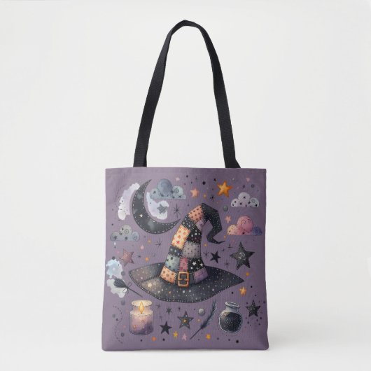 Whimsical Witch Pet en hemelse magie Tote Bag (Voorkant)