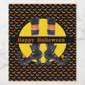 Whimsical Witch Shoes Halloween Wijn Etiket (Enkel label)