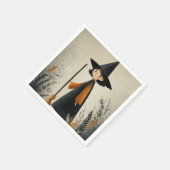 Whimsical Witch Waterverf Halloween Servet (Hoek)