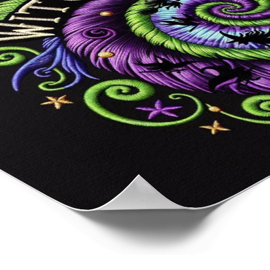 Whimsical Witch Way to Fun Halloween Ontwerp Poster (Hoek)