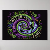 Whimsical Witch Way to Fun Halloween Ontwerp Poster (Voorkant)