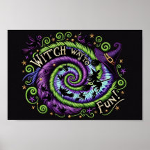 Whimsical Witch Way to Fun Halloween Ontwerp