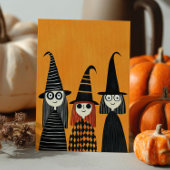 Whimsical Witches Schattige en Spooky Halloween Briefkaart