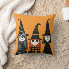 Whimsical Witches Spooky Schattige Halloween Kussen