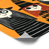 Whimsical Witches Spooky Schattige Halloween Poster (Hoek)