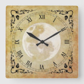 Whimsical Witchy, Antiek, Vierkante Klok (Voorkant)