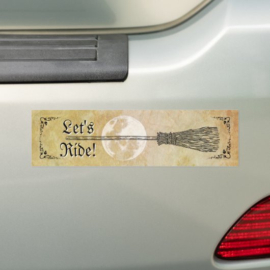 Whimsical Witchy Full Moon Bumpersticker (Op auto)