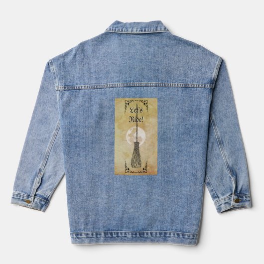 Whimsical Witchy Full Moon Denim Jacket (Achterkant)