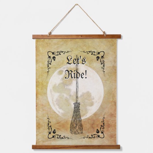 Whimsical Witchy Full Moon Hangend Wandkleed (Voorkant)