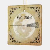 Whimsical Witchy Full Moon Keramisch Ornament (Links)