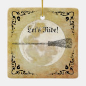 Whimsical Witchy Full Moon Keramisch Ornament (Achterkant)