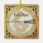 Whimsical Witchy Full Moon Keramisch Ornament (Voorkant)