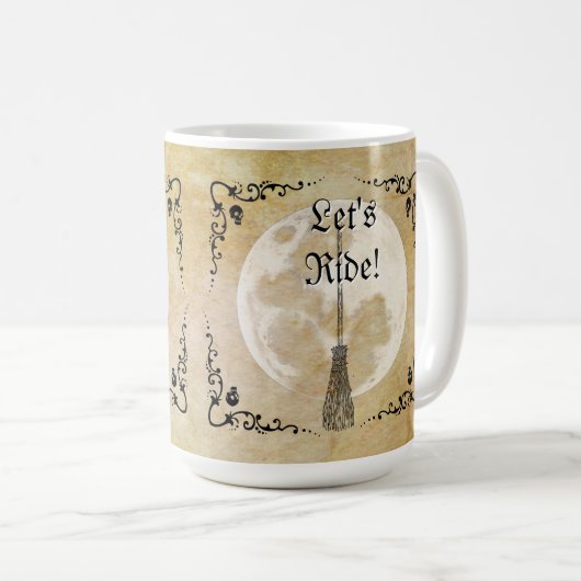 Whimsical Witchy Full Moon Koffiemok (Voorkant rechts)