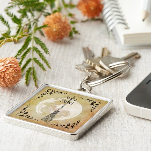 Whimsical Witchy Full Moon Sleutelhanger (Zijkant)