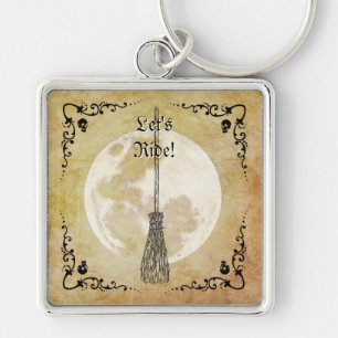 Whimsical Witchy Full Moon Sleutelhanger
