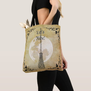 Whimsical Witchy Full Moon Tote Bag